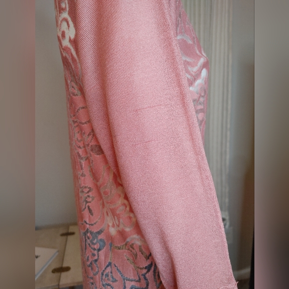 SIGRID OLSEN SIGNATURE TAPESTRY PRINT ILLUSIO.N SWEATER, BLUSH PINK M - Picture 4 of 9